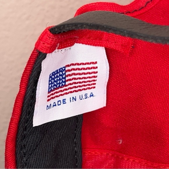 Vintage Red Hat Cap Adult Jan Bar Made In USA Adjustable Fit - Picture 9 of 10